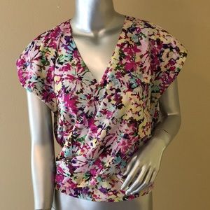 Cabi Eden Floral Faux Wrap Blouse style 52…